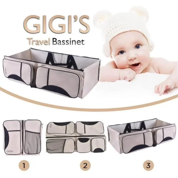 GiGis Baby 3 in 1 Diaper Bag, Travel Bassinet & Portable Diaper Changing Station - Picture 2 of 9